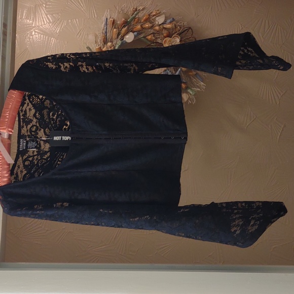 Butterfly Lace Bell Princess Sleeves Cropped Top Bustier close Party Shi… - Picture 5 of 16